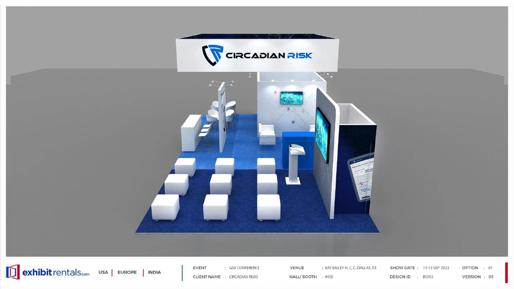 20x40 Île booth design by Exhibit-Rentals